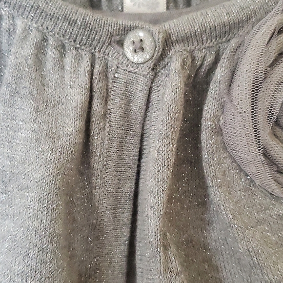 Cherokee Toddler Girls (2) Piece 2T Grey & Silver Sparkle Dress & 18M Sweater - Picture 7 of 12